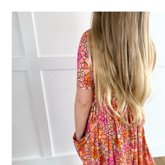 Remie Girl Day Dress - “Cutie” pink and orange floral sz4 - Picture 3 of 8